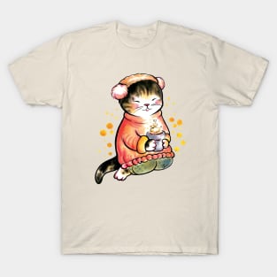 Cat with sweet hot drink T-Shirt